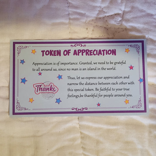 TOKEN OF APPRECIATION 2 SIDED COIN