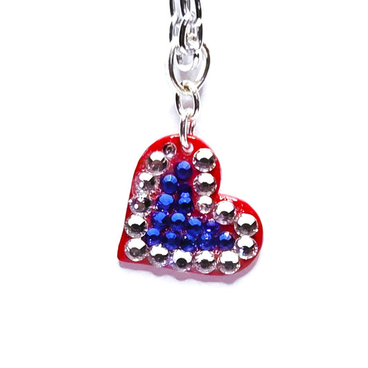 FULL HEART PATRIOT #17 - HANDMADE SWAROVSKI PENDANT NECKLACE