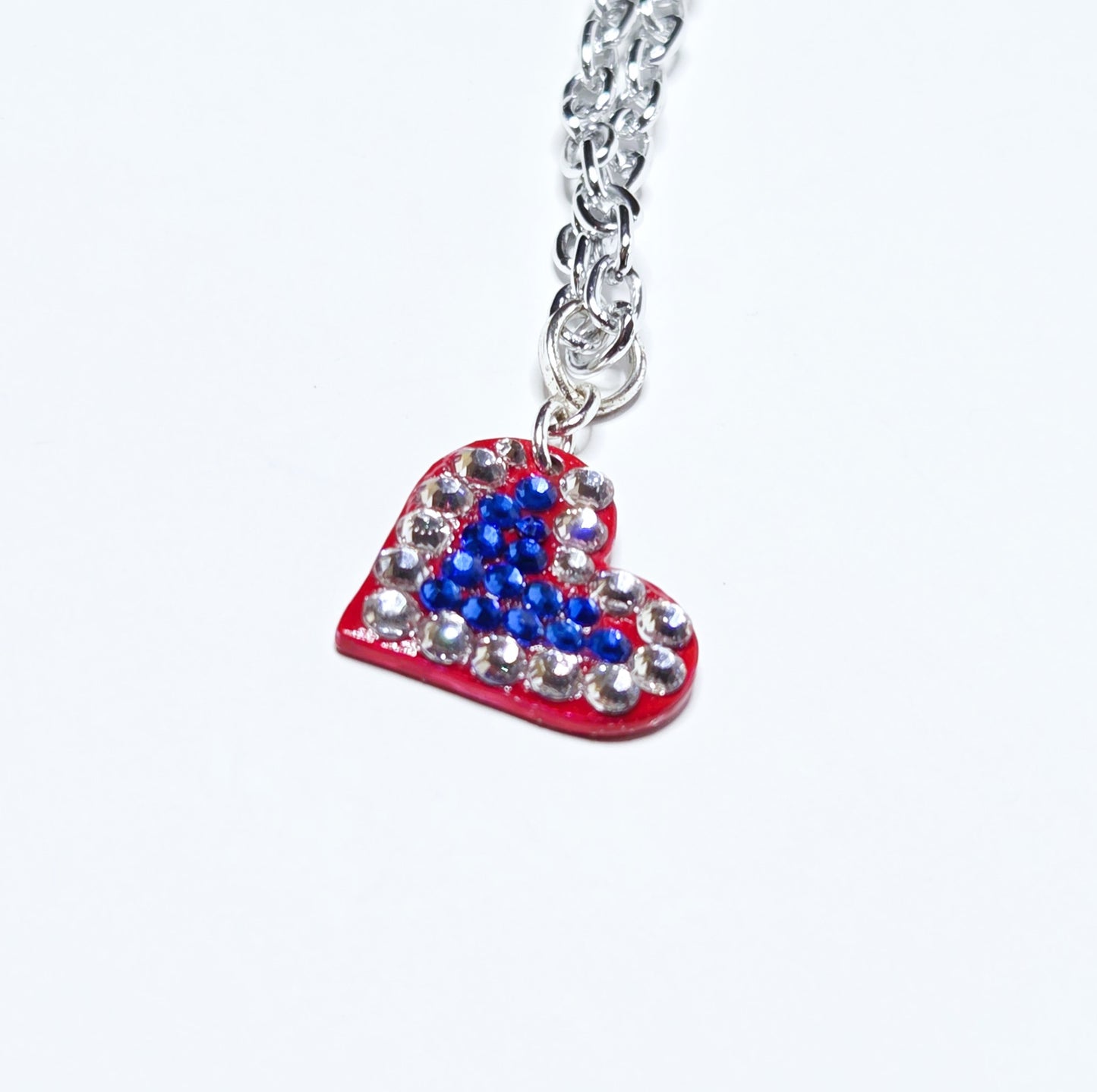 FULL HEART PATRIOT #17 - HANDMADE SWAROVSKI PENDANT NECKLACE