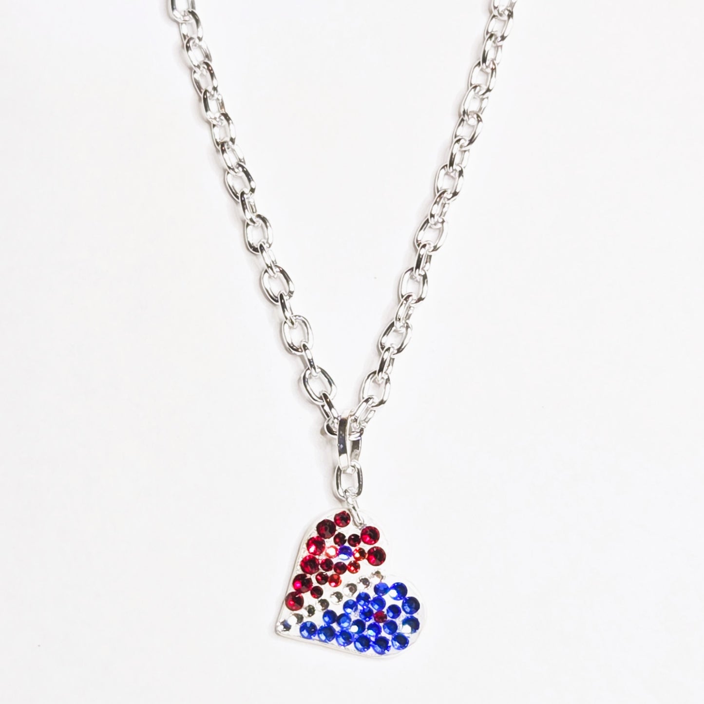 PATRIOTIC WINGS #20 - HANDMADE SWAROVSKI PENDANT NECKLACE