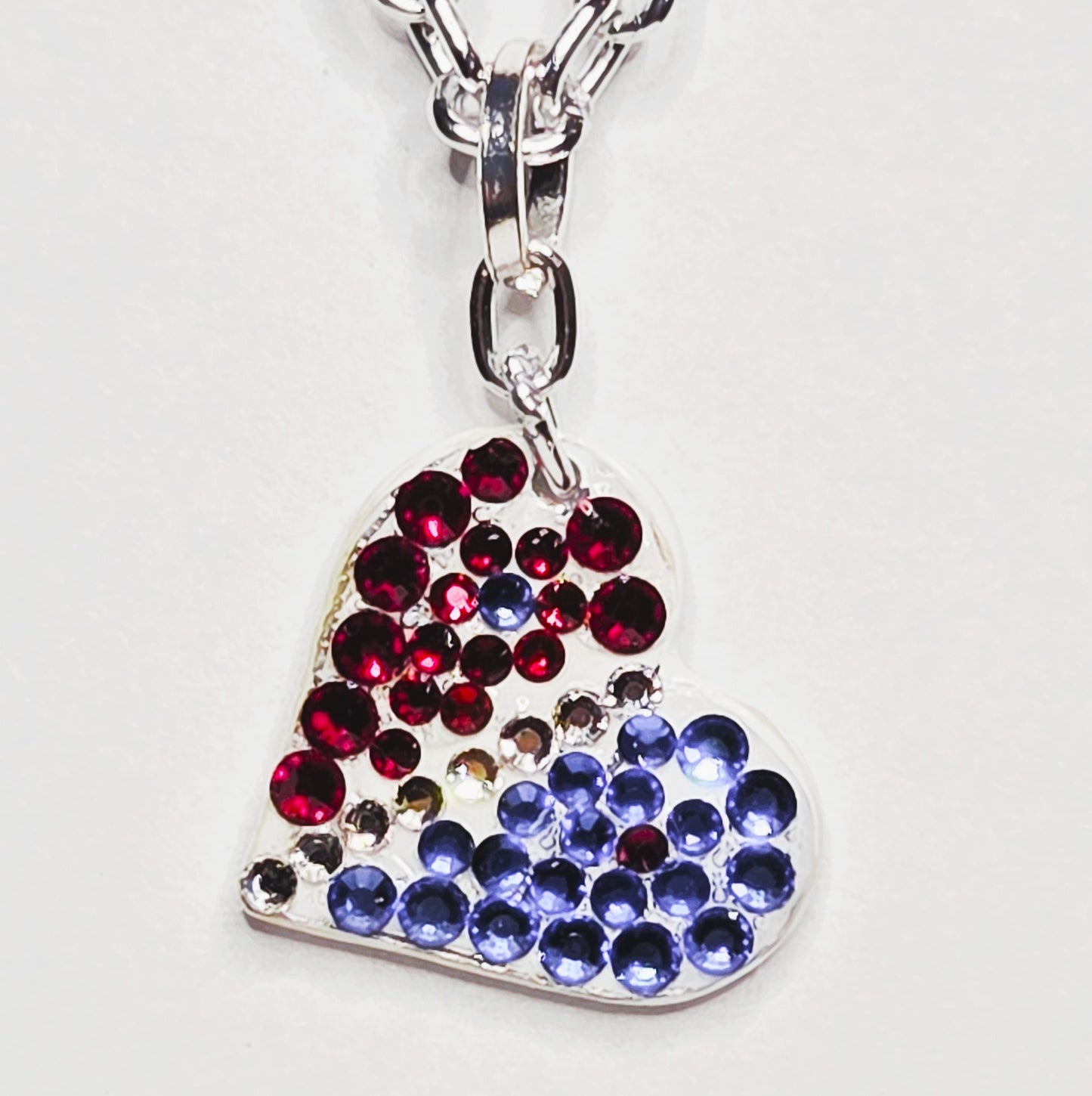 PATRIOTIC WINGS #20 - HANDMADE SWAROVSKI PENDANT NECKLACE