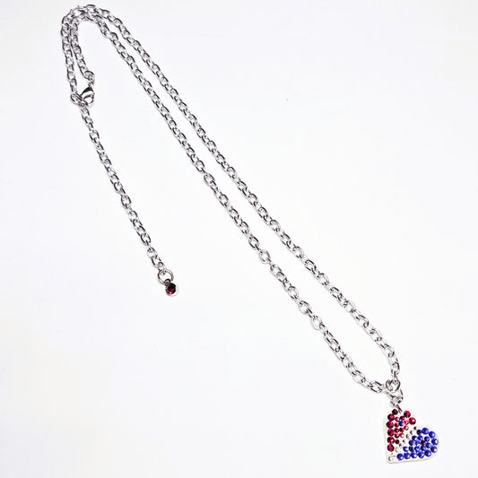PATRIOTIC WINGS #20 - HANDMADE SWAROVSKI PENDANT NECKLACE