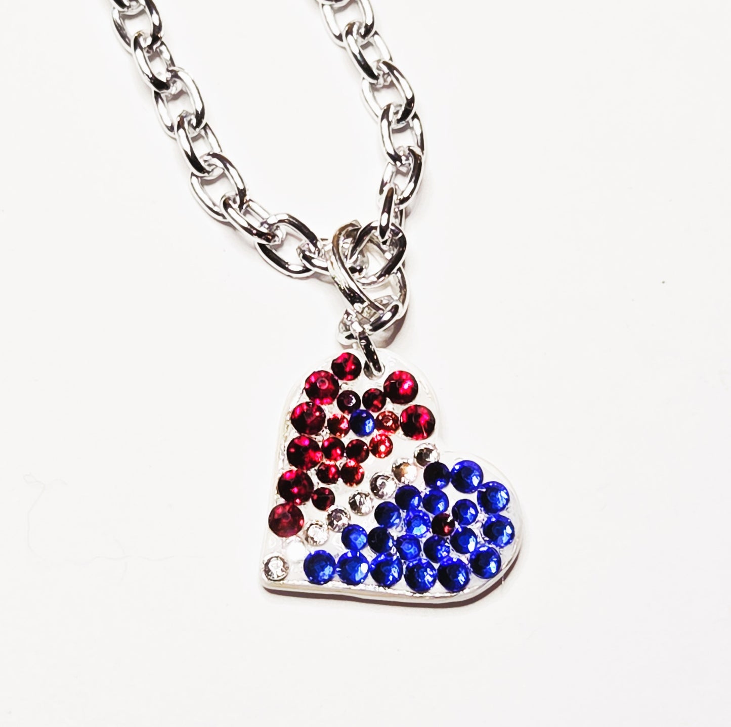 PATRIOTIC WINGS #20 - HANDMADE SWAROVSKI PENDANT NECKLACE