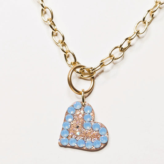 BABY BLUE LOVE #54 - HANDMADE SWAROVSKI PENDANT NECKLACE