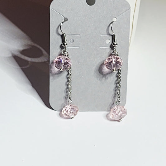 PINK DROPS HANGING EARRINGS