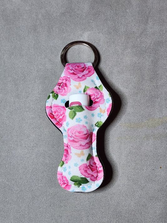 PINK ROSES- LIP BALM KEYCHAIN