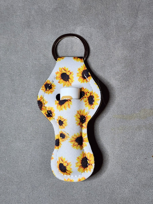SUNFLOWER WHT - LIP BALM KEYCHAIN