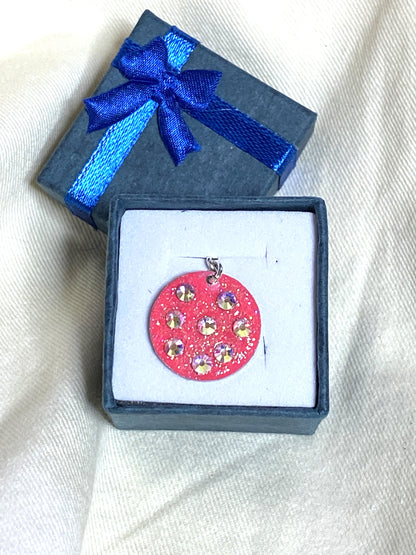 PINK SPOT #11 - HANDMADE SWAROVSKI PENDANT NECKLACE