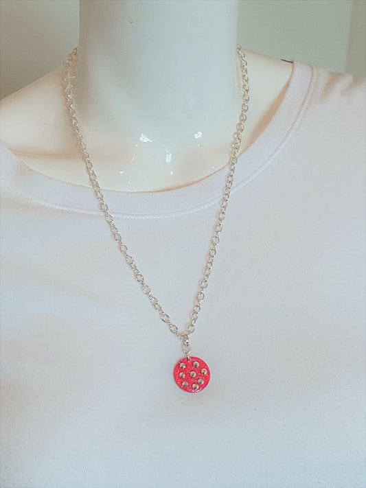 PINK SPOT #11 - HANDMADE SWAROVSKI PENDANT NECKLACE