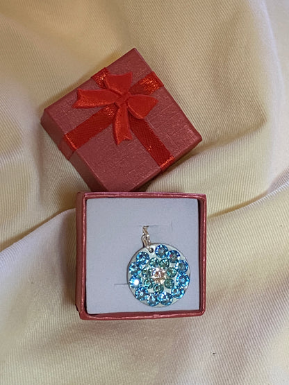 TURQ STAR #16 - HANDMADE SWAROVSKI PENDANT NECKLACE