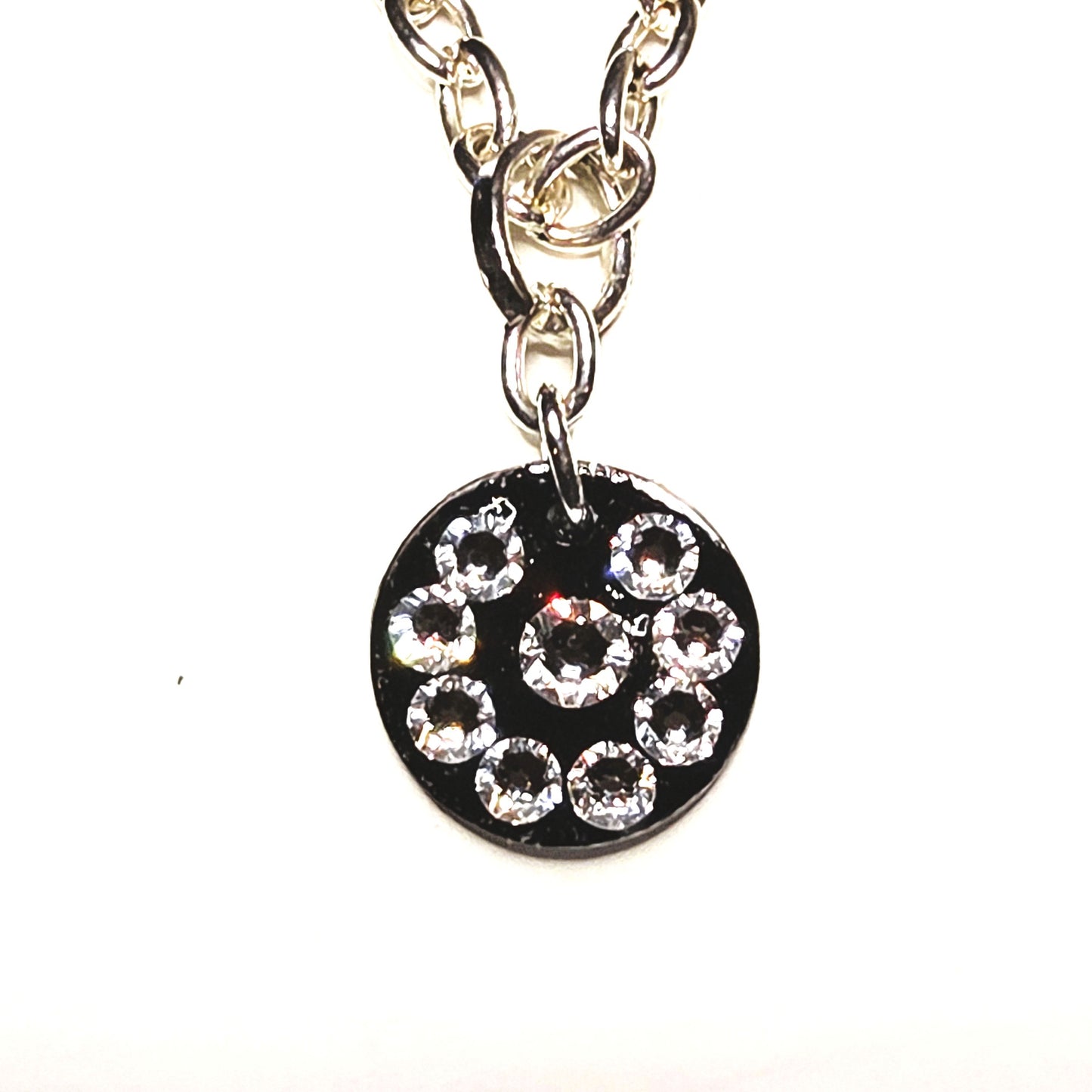 MINI DARK #8 - HANDMADE SWAROVSKI PENDANT NECKLACE