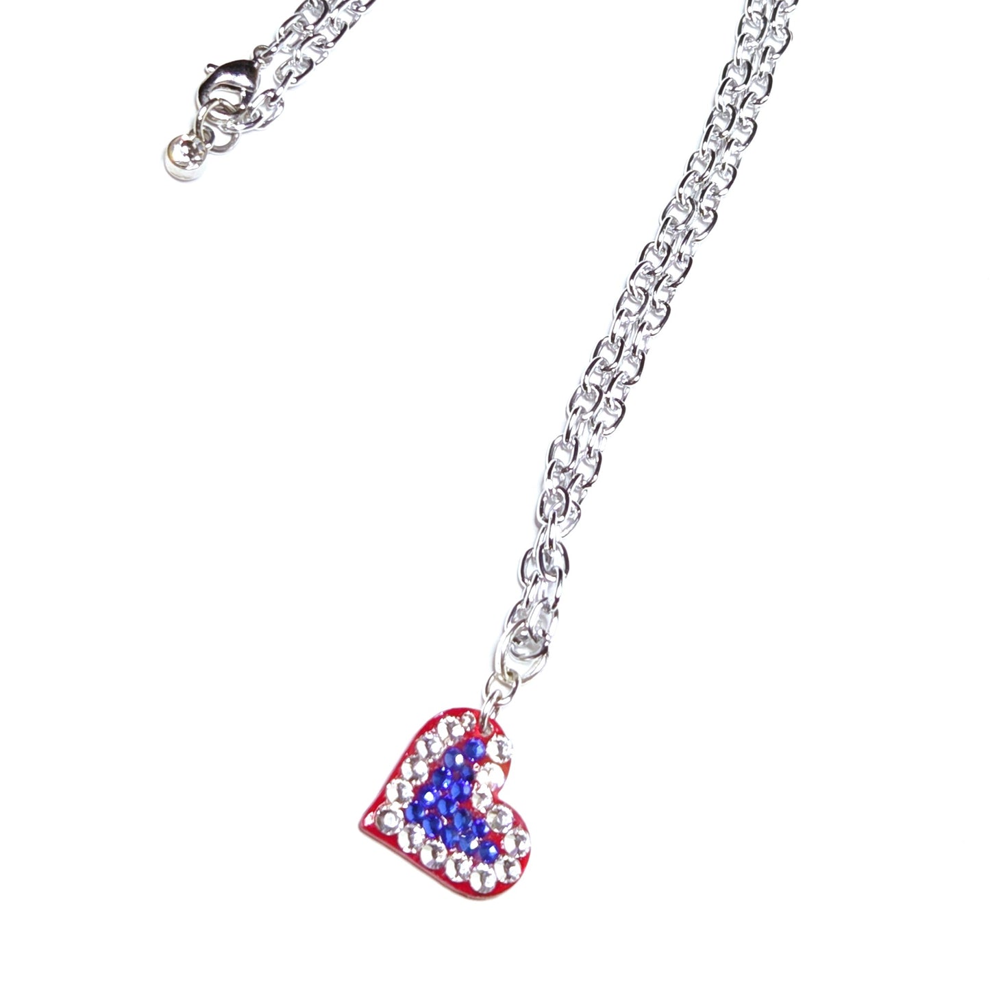 FULL HEART PATRIOT #17 - HANDMADE SWAROVSKI PENDANT NECKLACE