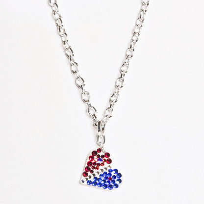 PATRIOTIC WINGS #20 - HANDMADE SWAROVSKI PENDANT NECKLACE