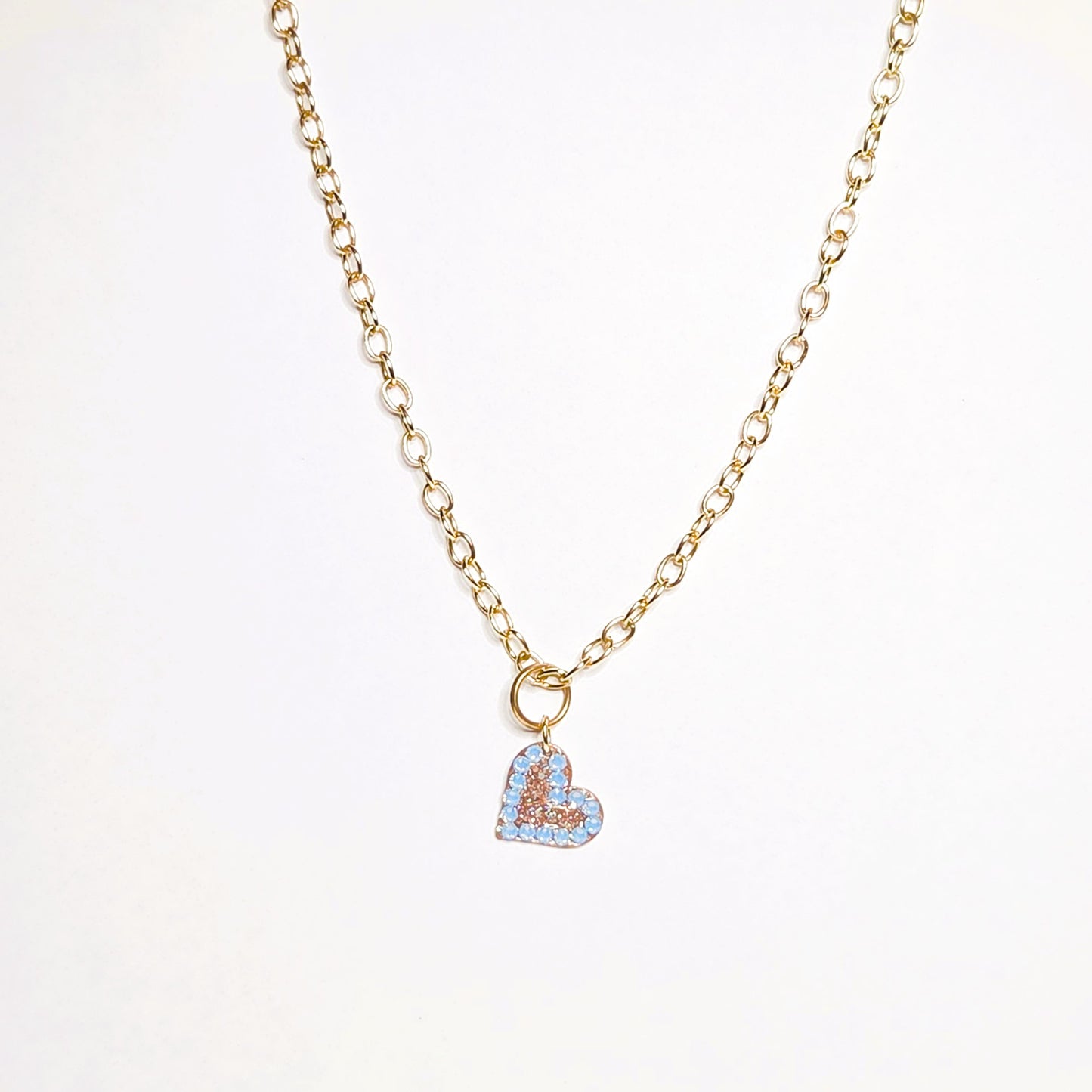BABY BLUE LOVE #54 - HANDMADE SWAROVSKI PENDANT NECKLACE
