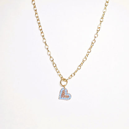BABY BLUE LOVE #54 - HANDMADE SWAROVSKI PENDANT NECKLACE