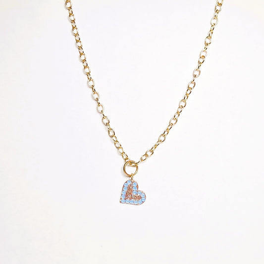 BABY BLUE LOVE #54 - HANDMADE SWAROVSKI PENDANT NECKLACE