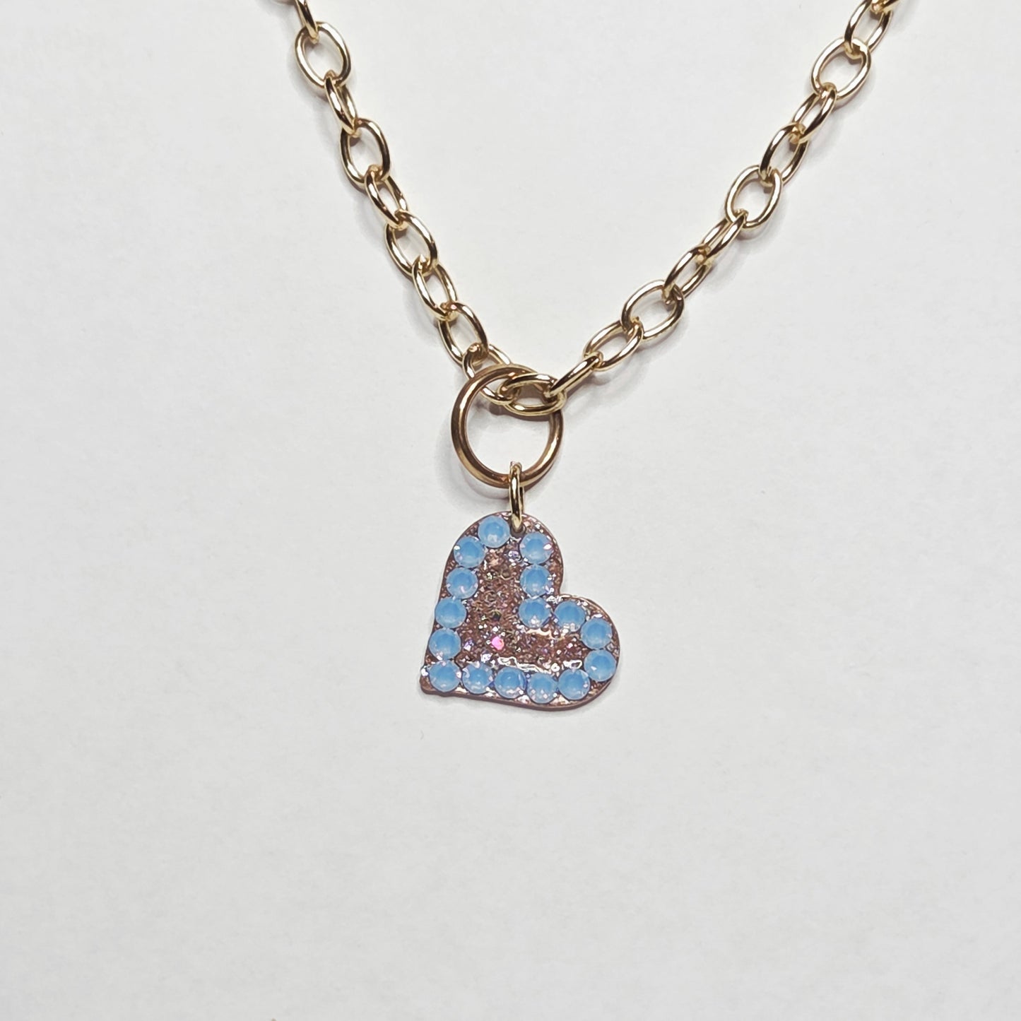 BABY BLUE LOVE #54 - HANDMADE SWAROVSKI PENDANT NECKLACE