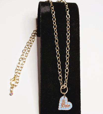 BABY BLUE LOVE #54 - HANDMADE SWAROVSKI PENDANT NECKLACE