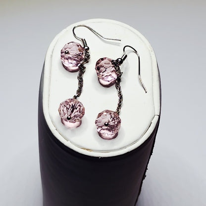 PINK DROPS HANGING EARRINGS