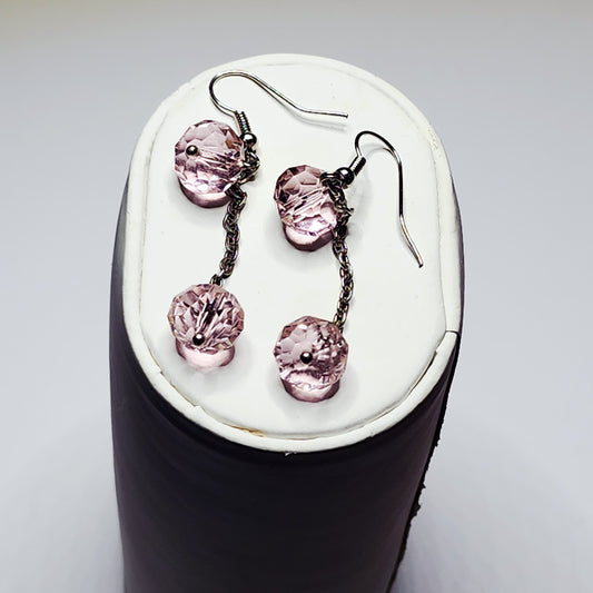 PINK DROPS HANGING EARRINGS