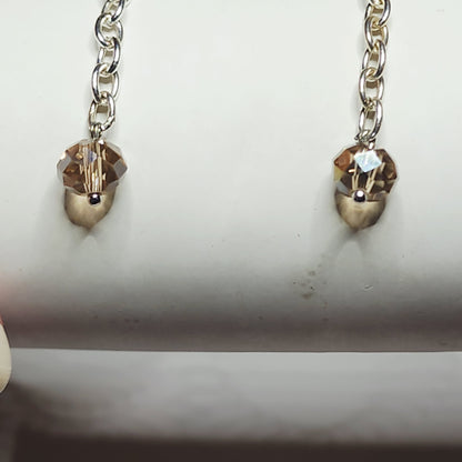 BEIGE CRYSTAL DROP EARRINGS