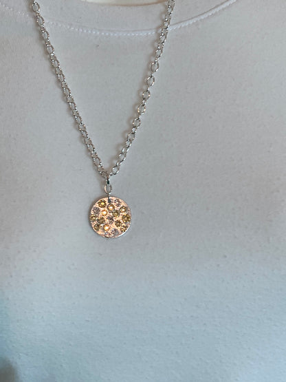 CHAMPAGNE #4 - HANDMADE SWAROVSKI PENDANT NECKLACE