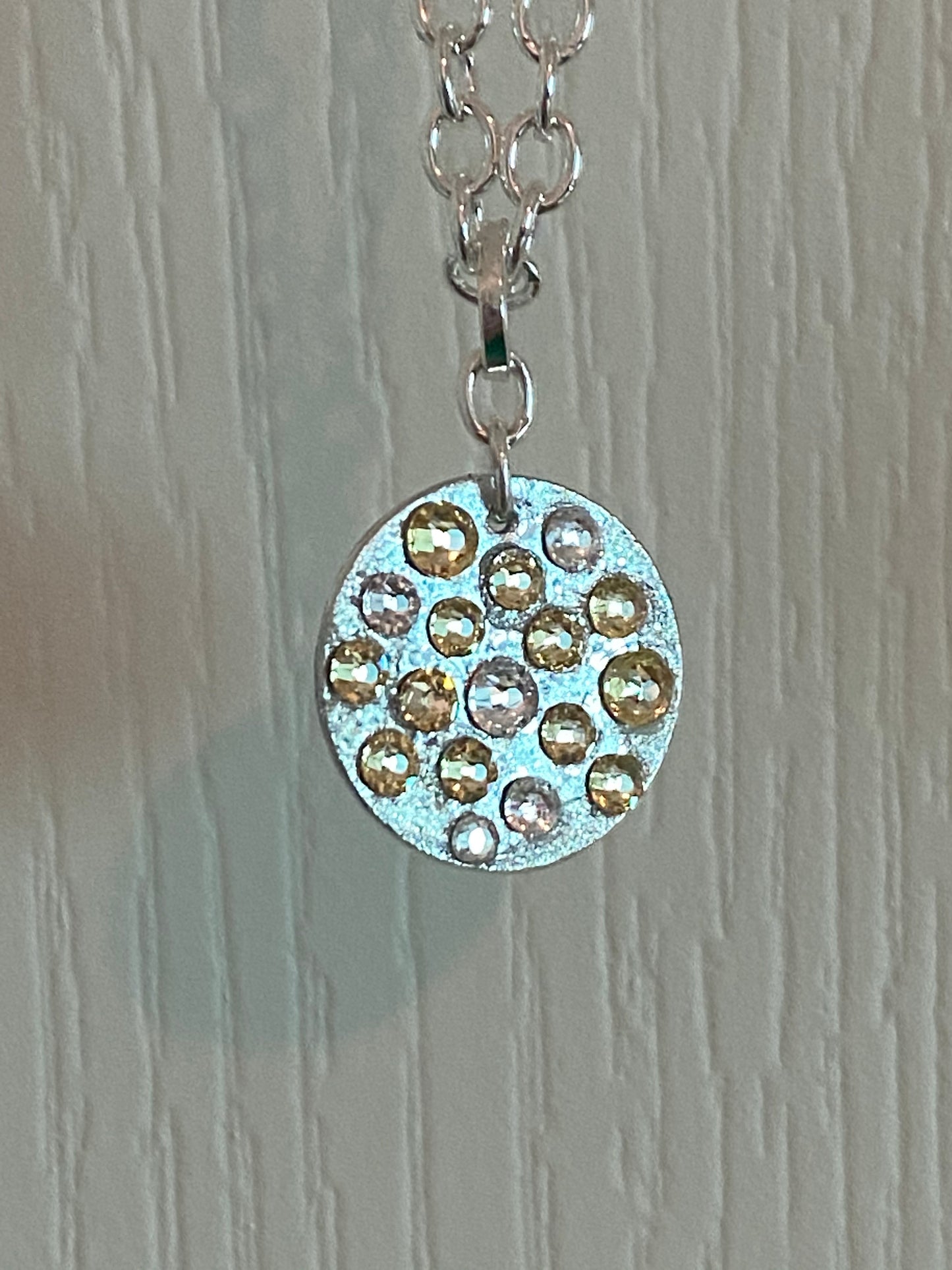CHAMPAGNE #4 - HANDMADE SWAROVSKI PENDANT NECKLACE