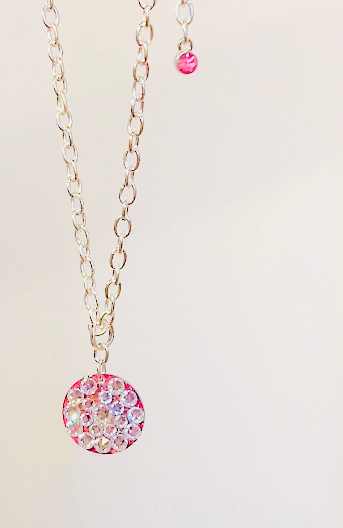 POMEGRANATE SHINE #7 - HANDMADE SWAROVSKI PENDANT NECKLACE
