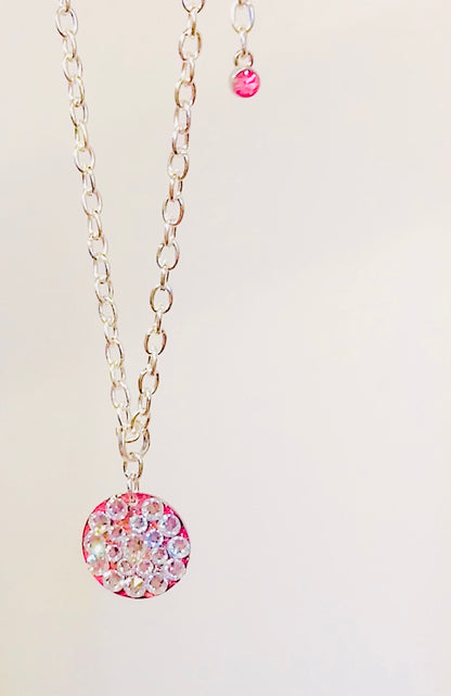 POMEGRANATE SHINE #7 - HANDMADE SWAROVSKI PENDANT NECKLACE