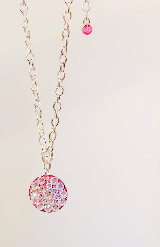 POMEGRANATE SHINE #7 - HANDMADE SWAROVSKI PENDANT NECKLACE