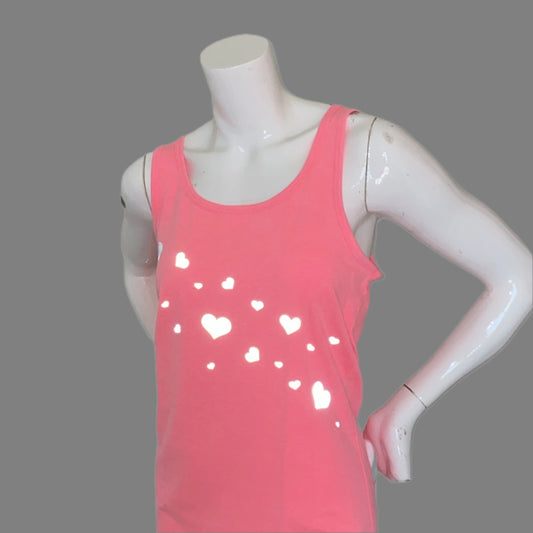 PINK HEARTS - LADIES SAFETY ACTIVEWEAR TANK & WATER BOTTLE COMBO