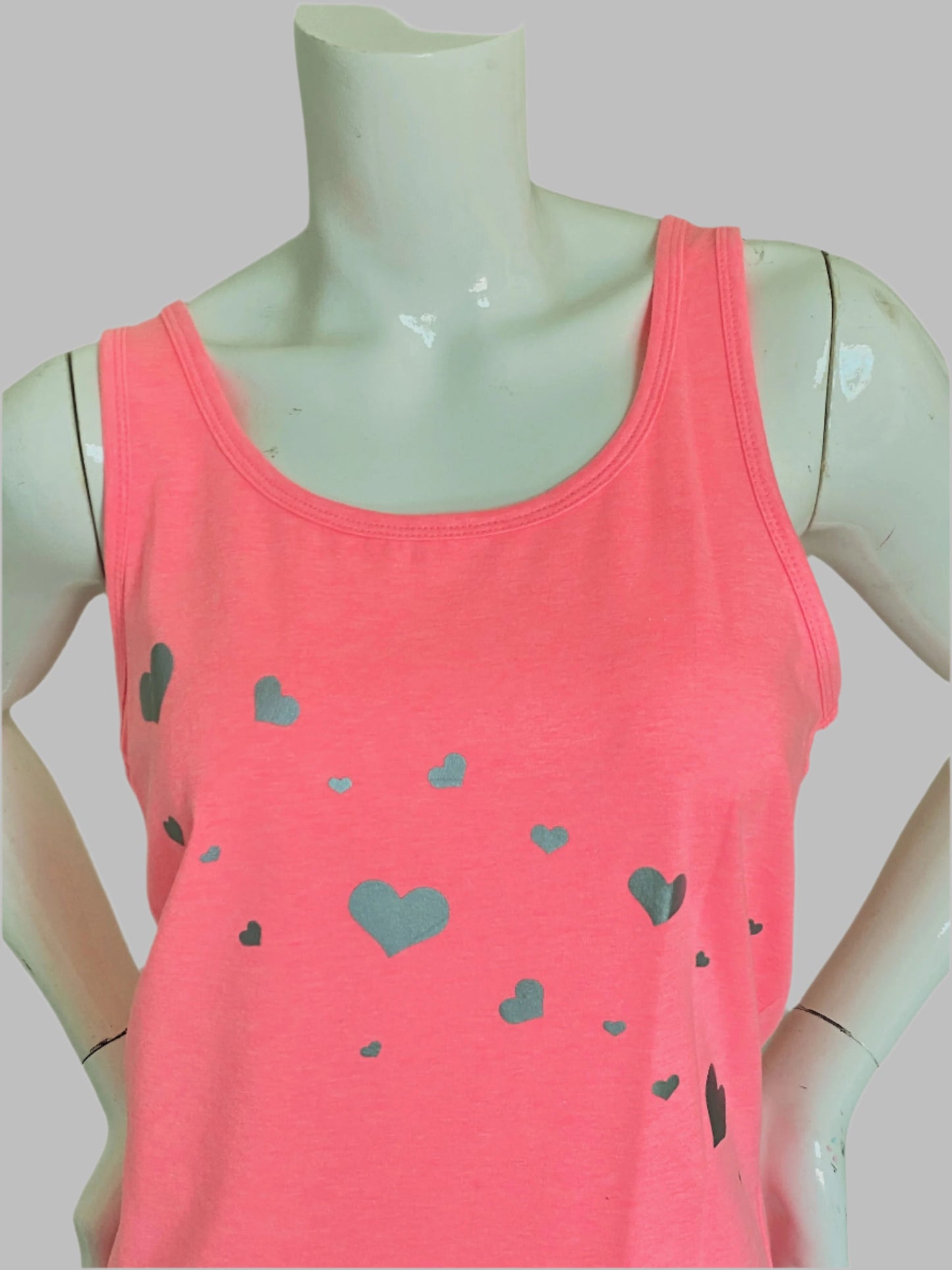 PINK HEARTS - LADIES SAFETY ACTIVEWEAR TANK & WATER BOTTLE COMBO