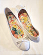 LADIES WHITE LACE FLATS