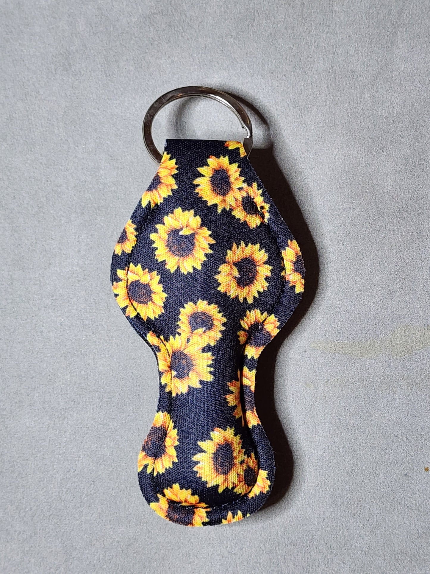 SUNFLOWER BLK - LIP BALM KEYCHAIN