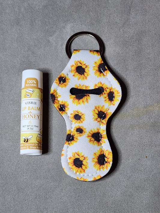 SUNFLOWER WHT - LIP BALM KEYCHAIN