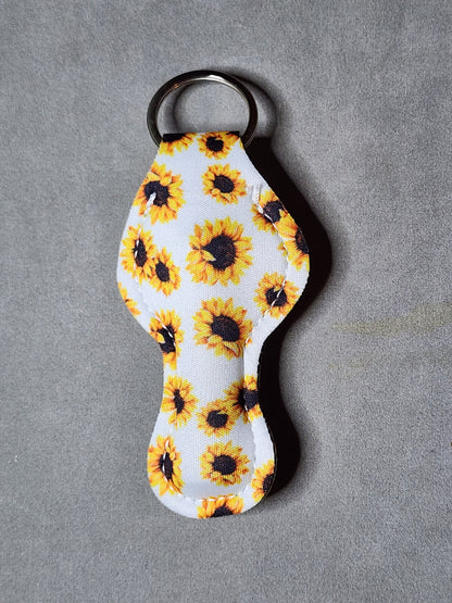SUNFLOWER WHT - LIP BALM KEYCHAIN