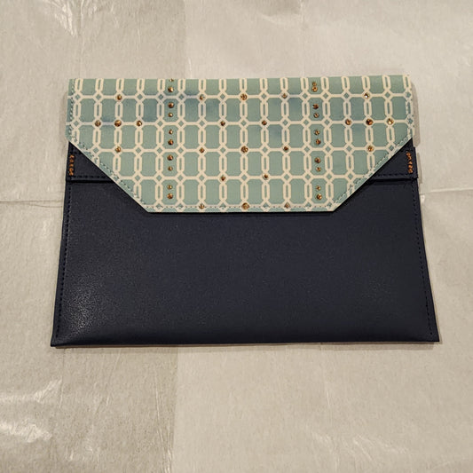 SWARVOSKI LEATHER DESIGNED TABLET CASE - UP TO 10"- NAVY / BLUE - TABLET 3