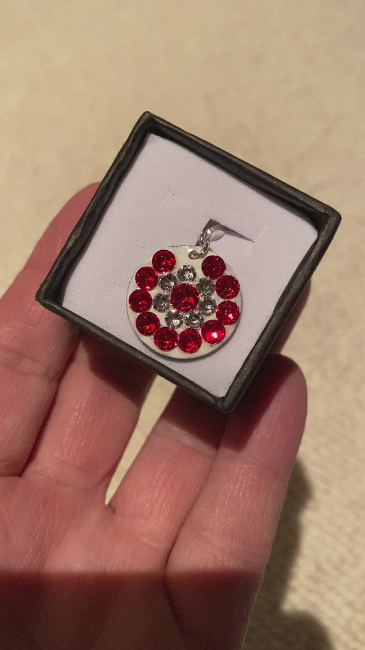 RED SHOE #9 - HANDMADE SWAROVSKI PENDANT NECKLACE