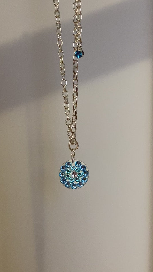 TURQ STAR #16 - HANDMADE SWAROVSKI PENDANT NECKLACE