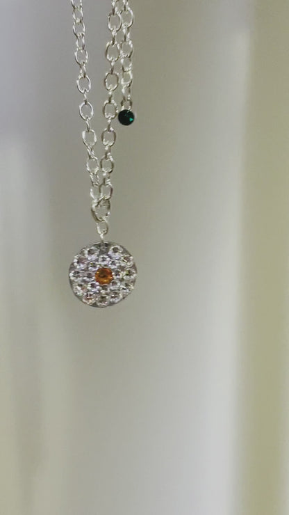 SPOT ORANGE #25 - HANDMADE SWAROVSKI PENDANT NECKLACE