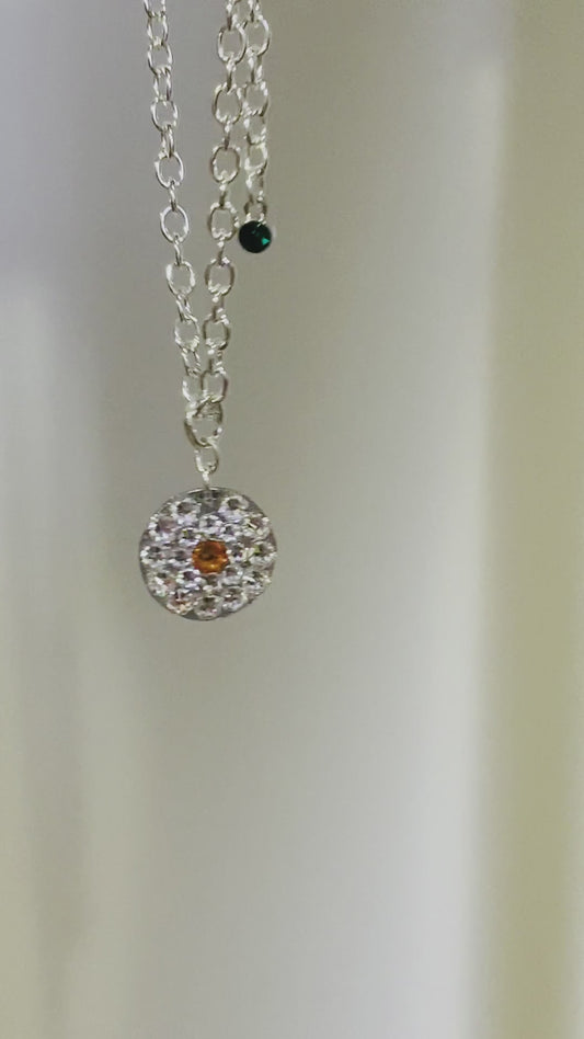 SPOT ORANGE #25 - HANDMADE SWAROVSKI PENDANT NECKLACE