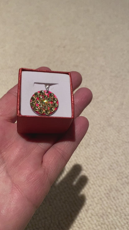 POLLEN POMEGRANATE #24 - HANDMADE SWAROVSKI PENDANT NECKLACE