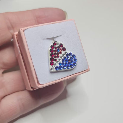 PATRIOTIC WINGS #20 - HANDMADE SWAROVSKI PENDANT NECKLACE