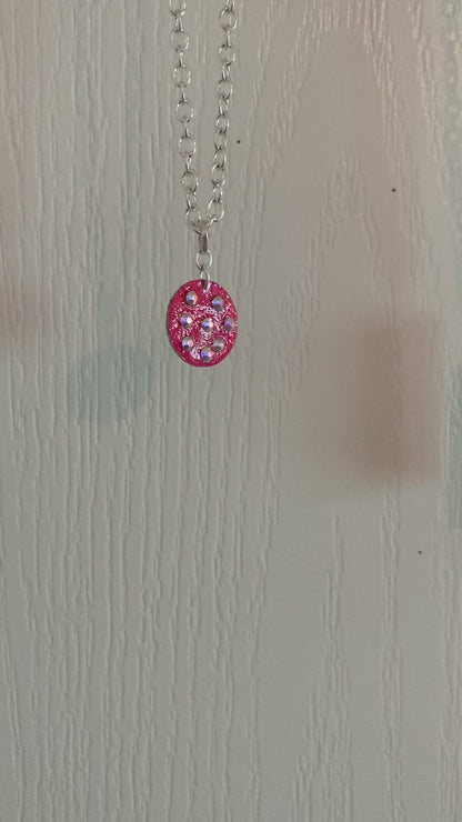 PINK SPOT #11 - HANDMADE SWAROVSKI PENDANT NECKLACE