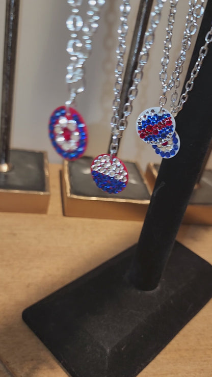 AMERICAN LEADER #9 - HANDMADE SWAROVSKI PENDANT NECKLACE