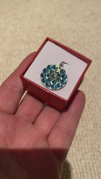 TURQ STAR #16 - HANDMADE SWAROVSKI PENDANT NECKLACE