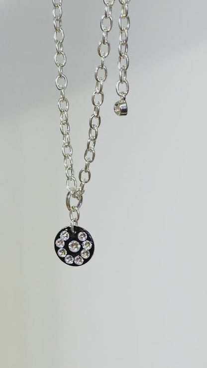 MINI DARK #8 - HANDMADE SWAROVSKI PENDANT NECKLACE