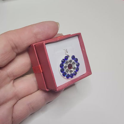 AMERICAN LEADER #9 - HANDMADE SWAROVSKI PENDANT NECKLACE