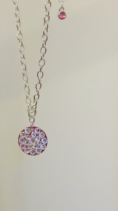POMEGRANATE SHINE #7 - HANDMADE SWAROVSKI PENDANT NECKLACE